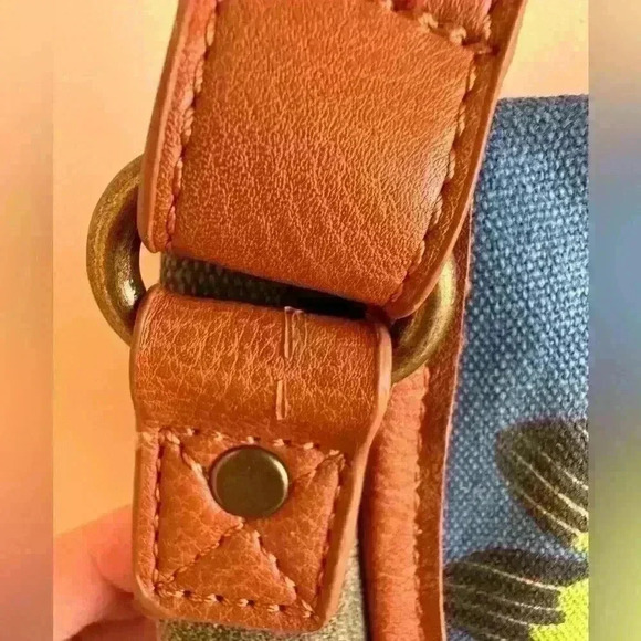 Coco + Carmen Peacock/Floral Fabric Satchel/Purse - Picture 3 of 16